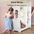 thumbnail image 6 of Kids Storage with Mirror and Hooks,Wooden Dress Up Clothes Rack with Hanging Rod,3 Side Hooks,Storage Shelves and Top Shelf,Toddler Costume Organizer for Playroom,Bedroom,Nursery,White, 6 of 7