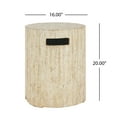 thumbnail image 3 of Christopher Knight Home Outdoor Round Propane Tank Cover, Lightweight Concrete Side Table, Travertine Beige, 3 of 7