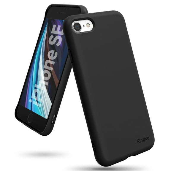Ringke Air-S Case Compatible with iPhone SE 2020/8/7, Silicone Flexible Matte Slim Cover - Black