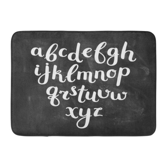 SIDONKU Script Alphabet on Chalkboard Letters Written Brush Pen Ink ABC Latin Pattern Doormat Floor Rug Bath Mat 23.6x15.7 inch
