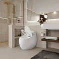 thumbnail image 2 of 1-Piece 1.28 GPF Single Flush Egg Shape Toilet in Glossy White, 2 of 25