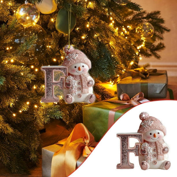 26 English Letter Christmas Ornament Christmas Tree Decoration 2D Acrylic Decoration Car Rearview Mirror Ornament