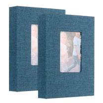 2Pack Small Photo Album, 5x7 Linen Cover Picture Book Hold 52 Photos, Blue