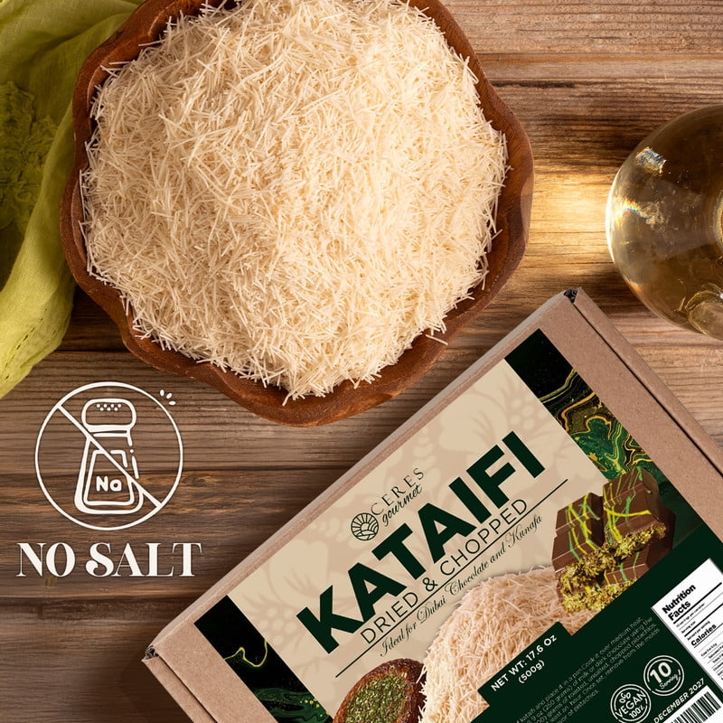 Kataifi Shredded Pastry, Dry & Shelf-Stable Kadayif for Kunafa & Baklava – 1.1 lb