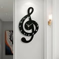thumbnail image 2 of Modern Musical Note Glass Wall Clock Living Room Hanging Clocks Silent 9.5" US, 2 of 12