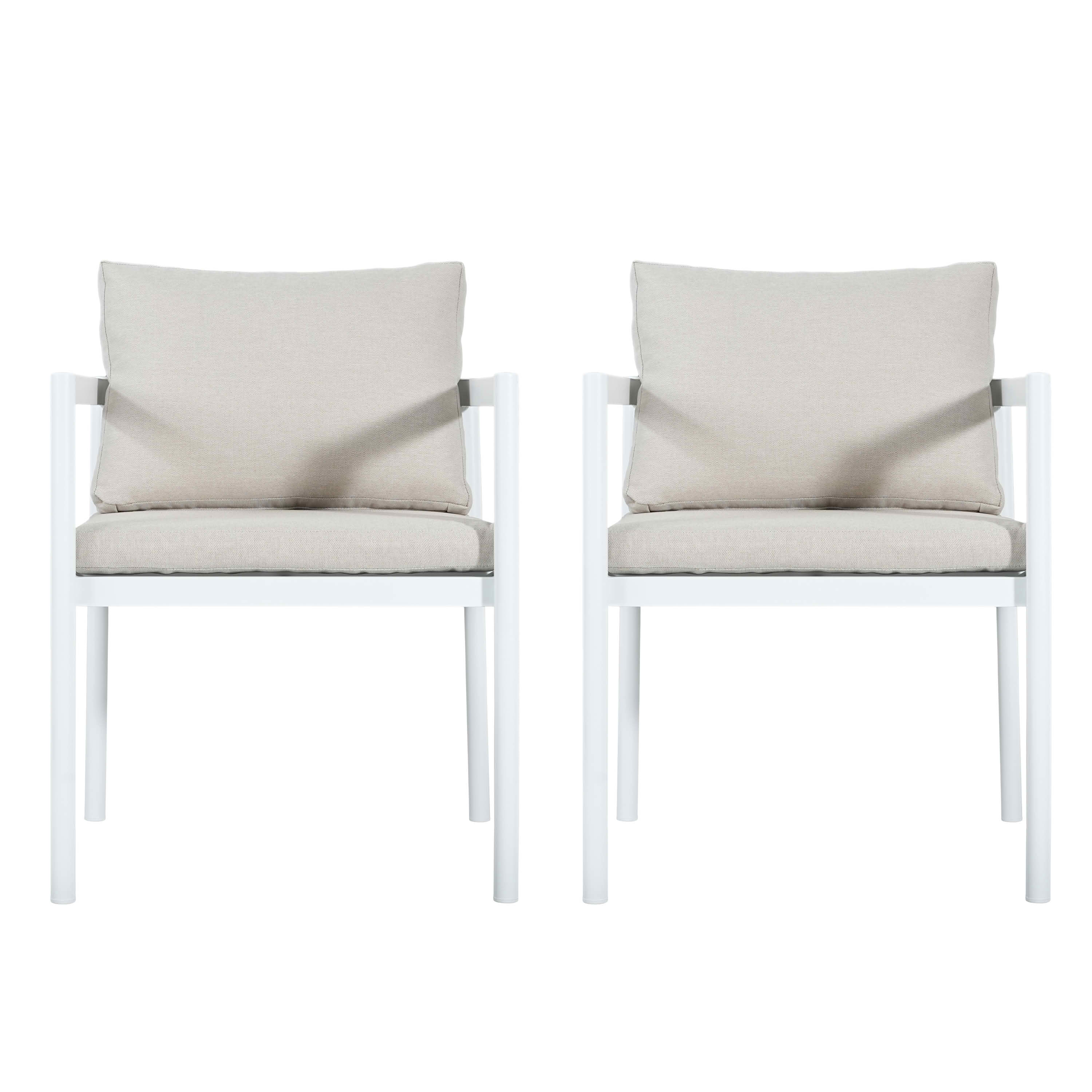 MAYEERTY Set of 2 All-Weather Aluminum Outdoor Patio Chairs with Armrests 300lbs Capacity