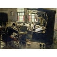 thumbnail image 2 of Max Liebermann 18x14 Black Ornate Wood Framed Double Matted Museum Art Print Titled - The Weaver (1882), 2 of 5