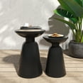 thumbnail image 2 of GDF Studio Soto Outdoor Metal Side Tables, Set of 2, Black, 2 of 7