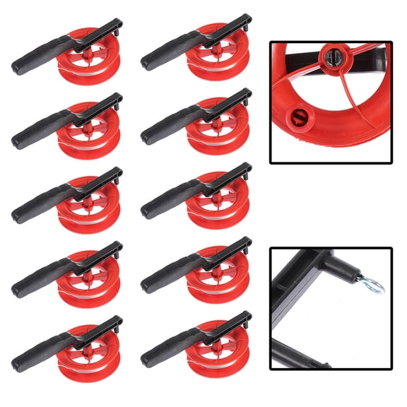 Niceauty Kite Reels with Strong Plastic Material for Kids Kite Flying Fun in Red Color 15 Pieces
