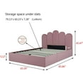 thumbnail image 5 of Relax & Rejuvenate Upholstered Platform Bed Frame Queen Size Gas Lift Up Storage Bed with Headboard, Storage Underneath, Steel Slat Support with Hydraulic Storage System Pink, 5 of 10