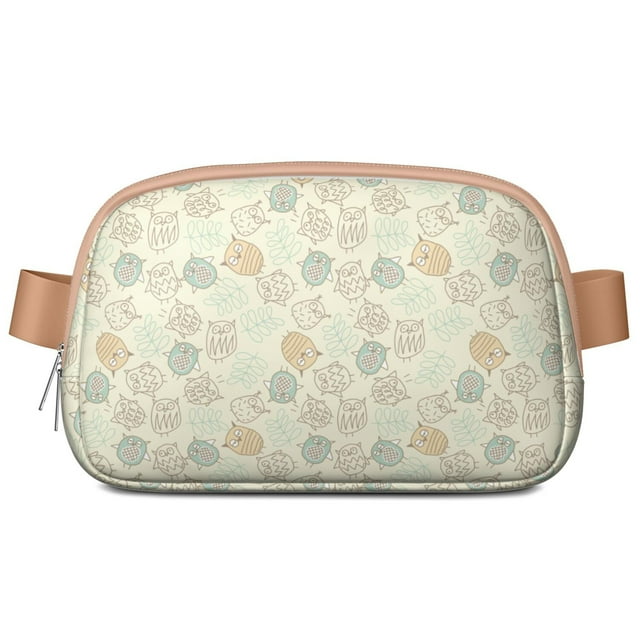 Sac Banane Imprimé Hibou de Nuit Mignon – Sac de Taille Imperméable avec Grands Yeux Design Hibou – Sac Ceinture Réglable pour Voyage, Course et Festivals