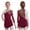 Burgundy, variant on iiniim Girls Figure Skating Dress Long Sleeves Ballet Dance Skirted Leotards Gymnastics Orange 8