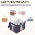 thumbnail image 6 of Yayeee Collapsible Cube Storage Bin with Lid Fabric Closet Decorative Basket with Handles, Purple UFO, 6 of 7