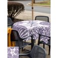 thumbnail image 5 of Outdoor Tablecloth with Umbrella Hole for Patio/Picnic/Party/Camping, Purple Coastal Waterproof Table Cloth Square Cover Washable, Nautical Coral Shell Conch Starfish Summer (54"x 54"), 5 of 9