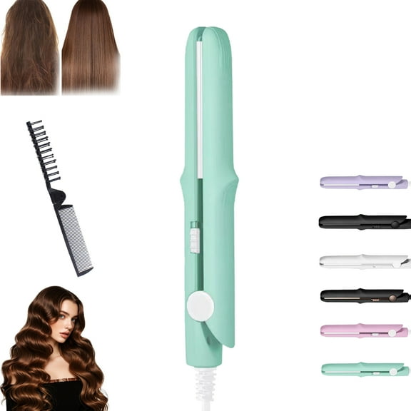 2025 New Mini Dual Purpose Curling Iron, Mini Dual-Purpose Curling Iron, 2-in-1 Curling Wand Flat Iron Hair Straightener, Travel Curling Iron for All Hair Types
