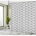 thumbnail image 4 of Ambesonne Geometric Shower Curtain, Grungy Greyscale Tones, 69"Wx84"L, Pale Grey Dark Taupe, 4 of 4