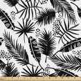 thumbnail image 1 of Abstract Fabric by the Yard, Monochrome Tropical Palm Leaves Banana Plant Areka Frond Pattern, Upholstery Fabric for Dining Chairs Home Decor Accents, Charcoal Grey and White by Ambesonne, 1 of 5