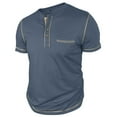 thumbnail image 4 of Men's Henley Shirts Fashion Short Sleeve Daily Work Business T-shirt Casual Summer Beach Vacation Pullover Tops 2025, 4 of 6