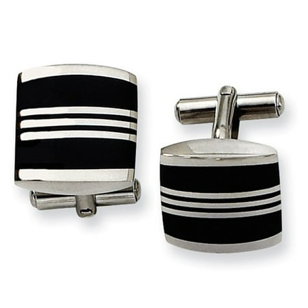 Stainless Steel Enameled Cuff Links