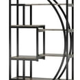 thumbnail image 4 of Modern Bookcase, 5 Tier Geometric Display Shelves, 71 Inch Black Metal, 4 of 5