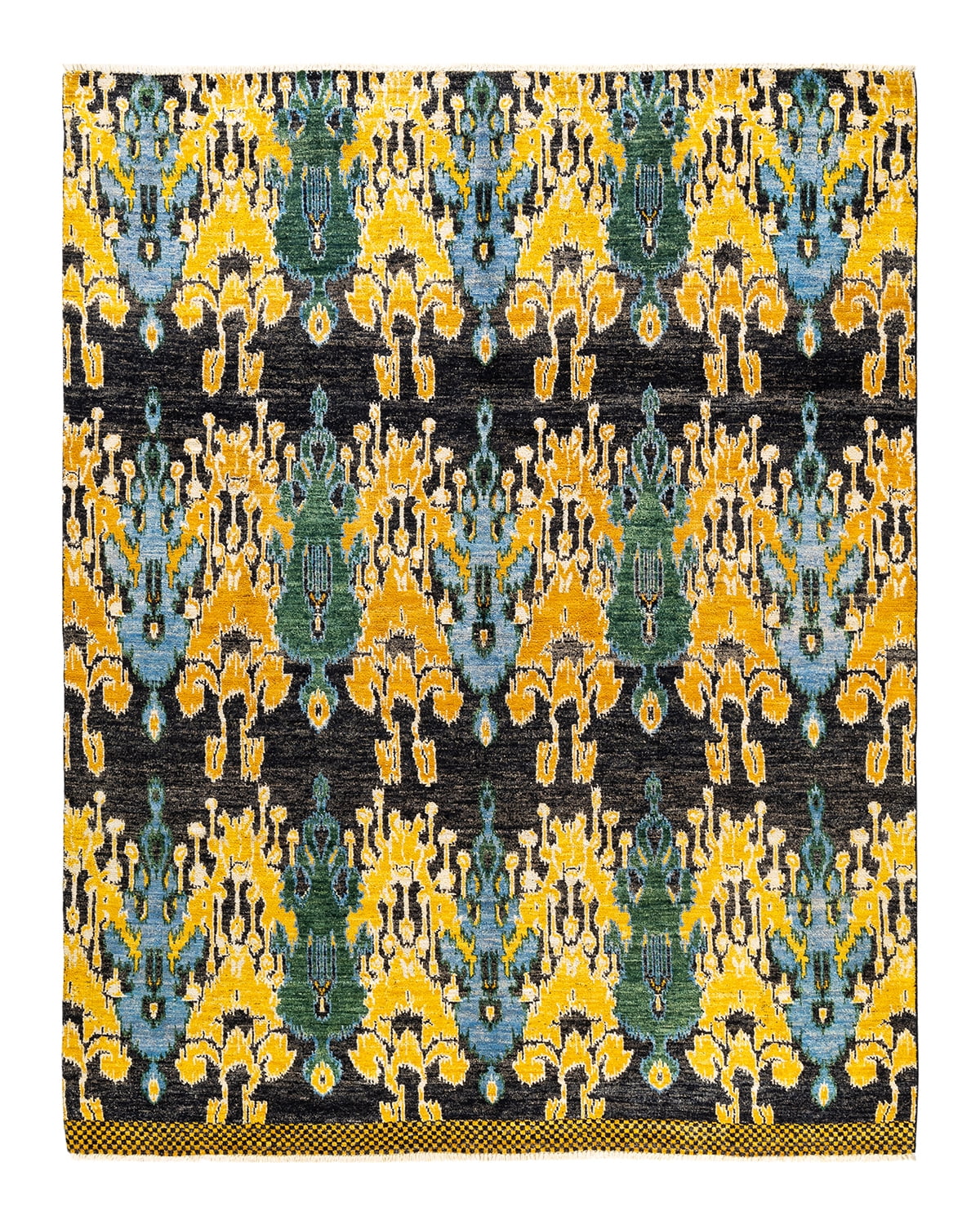 Modern Artisan Black Wool 7'10" x 9'10" Hand-Knotted Area Rug