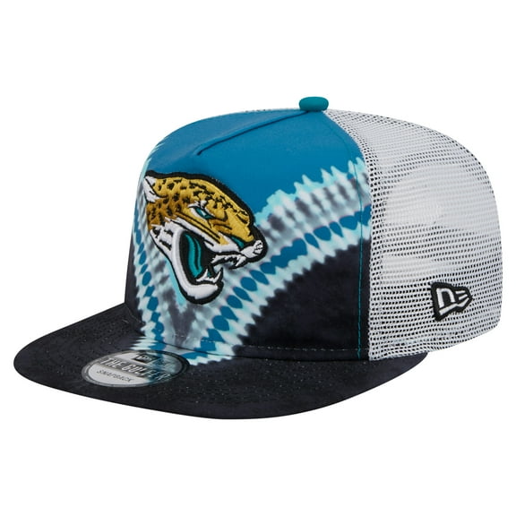 Men's New Era Teal/Black Jacksonville Jaguars Throwback Dye Golfer Snapback Hat
