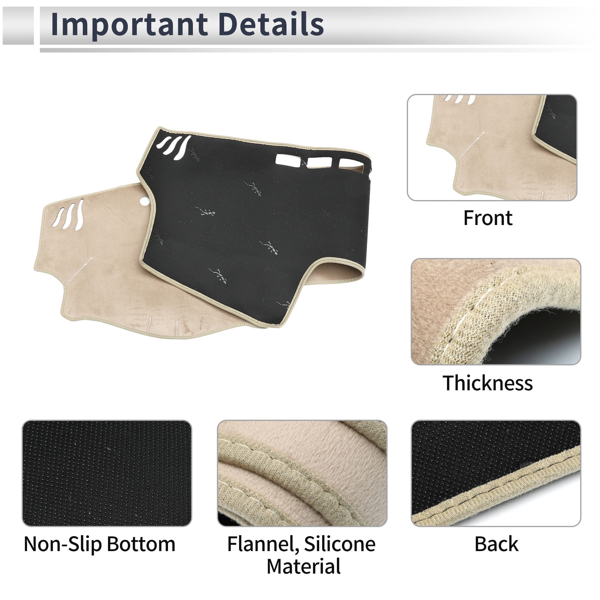 Unique Bargains Dashboard Cover Anti-Slip/Anti Dust Dash Cover Mat Carpet for Toyota Camry 2002-2006 Flannel Beige