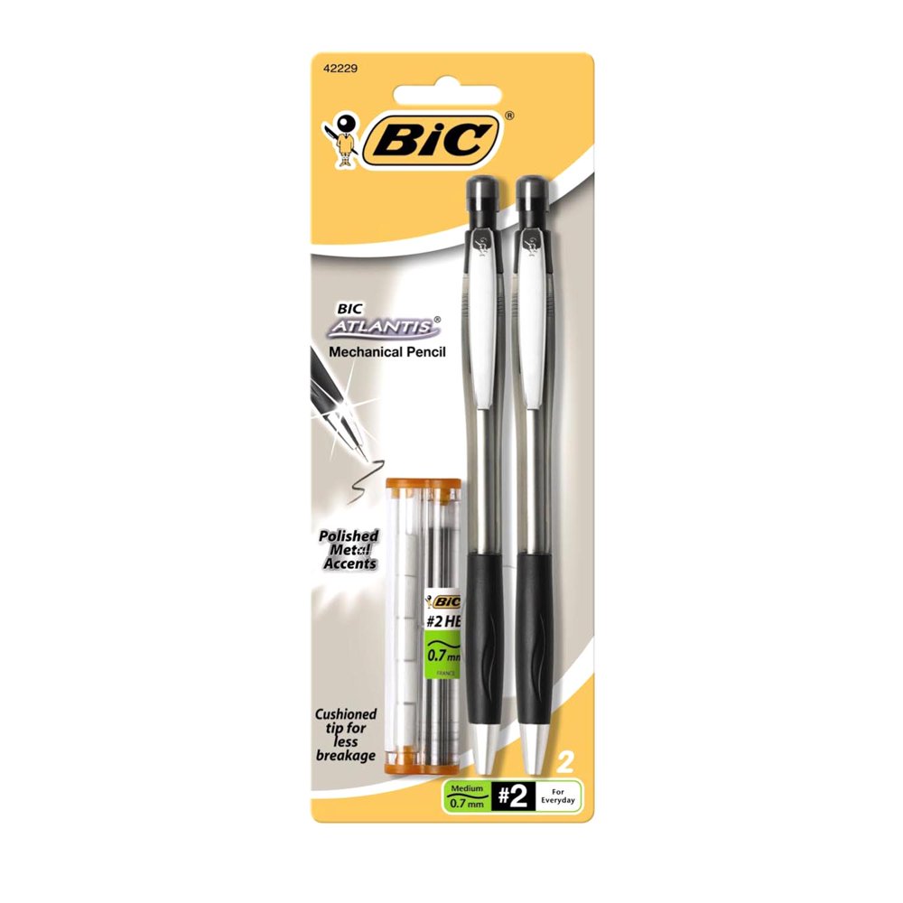 BIC Atlantis 0.7mm Mechanical Pencil, 2pk
