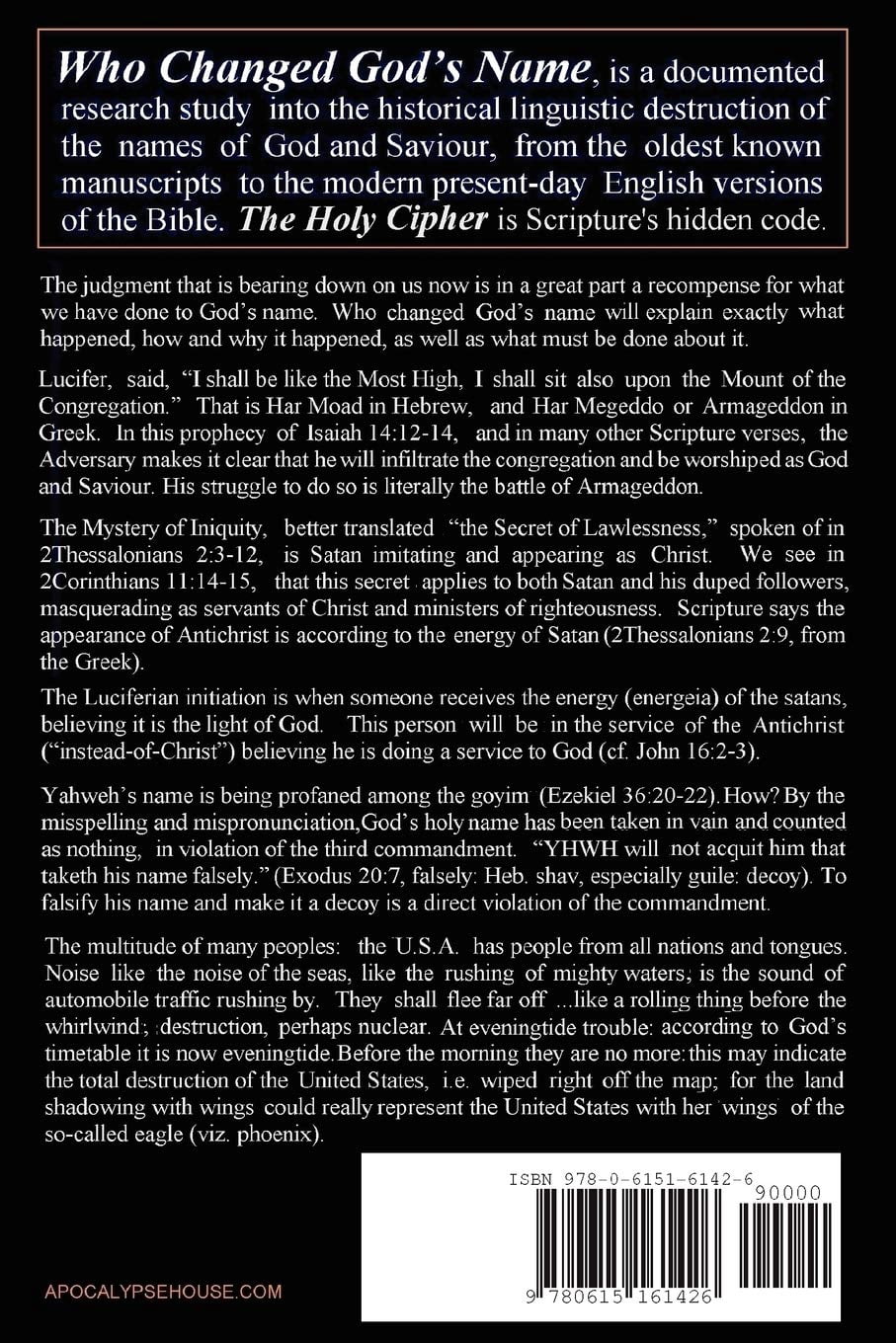 The Holy Cipher: Who Changed God's Name?