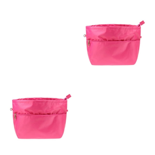 Guardoinrt Expandable Purse Organiser For Traveling And Daily Stylish Cloth Expandable Purse Organiser With Zip Closure rose red 2Set