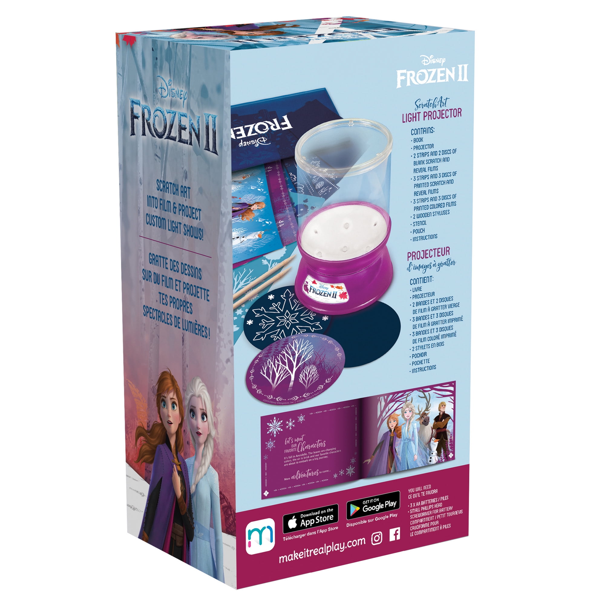 Disney Frozen II: Scratch Art Light Projector - Design Your Own Light Show, Scratch Art into Film & Project, Tweens & Girls Ages 8+