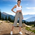 thumbnail image 5 of MLQIDK Womens Capris for Summer Elastic Waist Crop Capri Pants Knee Length Capris Pedal Pushers with Pockets Light Gray 2XL, 5 of 6