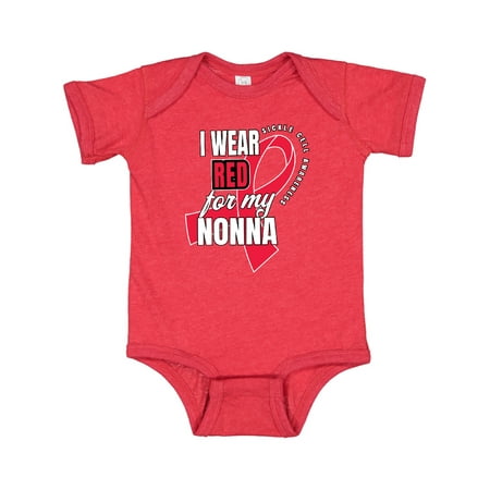 

Inktastic Sickle Cell Awareness I Wear Red For My Nonna Gift Baby Boy or Baby Girl Bodysuit