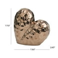 thumbnail image 3 of 8" x 8" Rose Gold Ceramic Dimensional Angled Origami Inspired Heart Sculpture with Faceted Exterior, by DecMode, 3 of 7