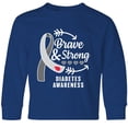thumbnail image 3 of Inktastic Diabetes Awareness Brave and Strong Long Sleeve Youth T-Shirt, 3 of 5