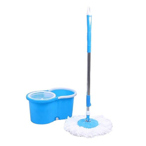 Sunshine Microfiber Wet/Dry Flat Floor Mop Rectangle Lazy Mop Swivel Metal Bucket Steel Household Cleaning Tool Spin Accessory
