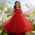 thumbnail image 2 of Vestido de Encaje Blanco de Manga Larga Cuadrado Cuello Girado Abajo Arco Falso Dos Piezas Vestido de Baile de Estudiantes Británicos para Niños Grandes 5-16 Años de Edad, 2 of 7