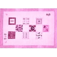 thumbnail image 1 of Ahgly Company Indoor Rectangle Solid Pink Modern Area Rugs, 7' x 10', 1 of 4