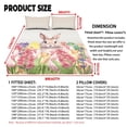 thumbnail image 7 of Jiueut Rabbit Mushroom Tulip Print 3 Pieces King Size Fitted Sheet Set, Easy to Wash Bedroom Sheet Set 2 PCS Wirnkle Free Pillowcase Soft Fitted Sheet with 9.8" Deep Pocket, Easter's Day Decor, 7 of 7