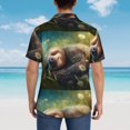 thumbnail image 4 of Fotbe Daisy Sleeping Sloth Camisa Hawaiana para Hombre Unisex – Camisa Casual de Verano con Botones de Manga Corta de Algodón y Lino,3X-Large, 4 of 7
