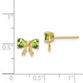 thumbnail image 2 of Boucles d'Oreilles en Or Jaune 14K Peridot Poli avec Nœud, 2 of 2