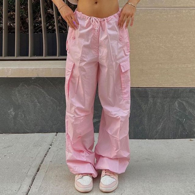 Pantalones Sueltos Para Mujer, Bolsillos Laterales Grandes Con Costura En El Tobillo, 2 Botones Laterales, Pantalones Deportivos Sueltos De Moda Para Acampar