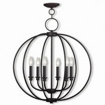 Traditional Farmhouse Six Light Chandelier-Bronze Finish Bailey Street Home 218-Bel-1260971