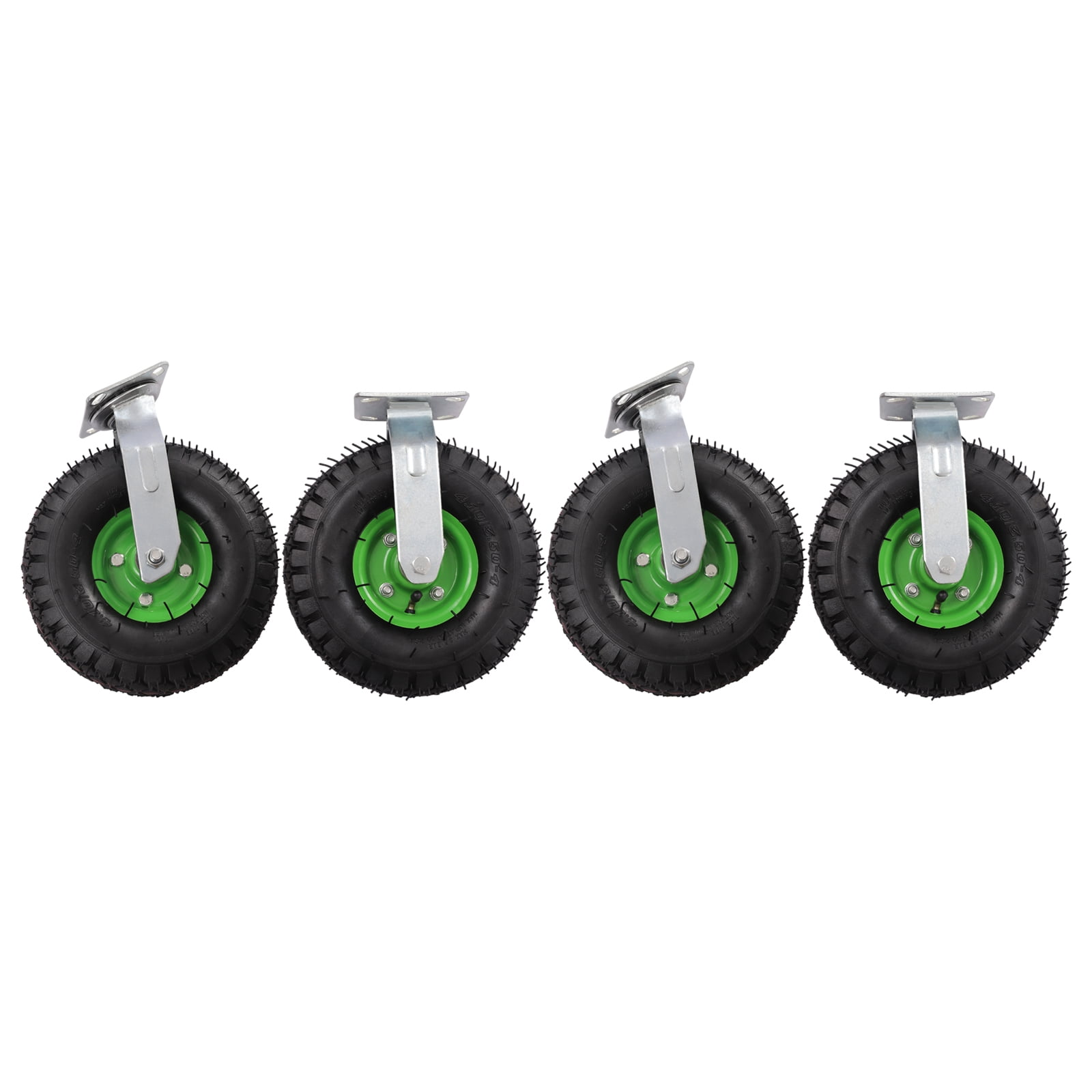 TFCFL 4pcs 10 inch Pneumatic Heavy Duty Air Tire Wheels Swivel Locking Farm Cart Caster Inflatable Wheels