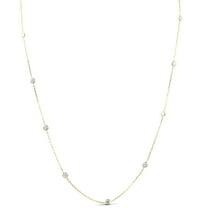 Pompeii 2 TCW Diamond Bezel Station Necklace 14k Yellow Gold (G-H,SI)