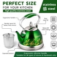 thumbnail image 4 of HausRoland Stainless Steel Stovetop Kettle with Ergonomic Handle 0.74 Qt (0.7 L) Tea Kettle for Stove Top, Green, 4 of 7