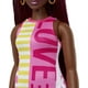 thumbnail image 5 of Barbie Fashionistas Doll #186, curvas, trenzas carmesí, vestido de amor sin mangas, aretes de aro Barbie Barbie, 5 of 6