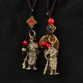 thumbnail image 3 of Guanyu Keychain Solid Brass Key Holder Chinese Style God of War Car Accessory (Five Emperors Money Rope + Guan Gong), 3 of 11