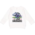 thumbnail image 2 of Inktastic Girl Dinosaur I Love Dinosaurs Toddler Sweatshirt, 2 of 4