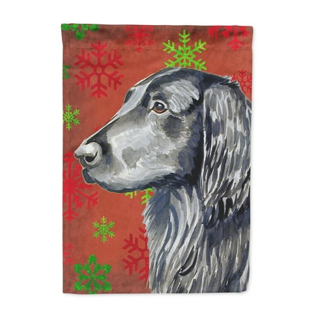 Flat Coated Retriever Red Green Snowflakes Holiday Christmas Flag